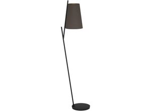 9008606238194 - Stehlampe Petrose minimalistische Stehleuchte Standleuchte aus Metall in schwarz und Textil in Cappuchino und Messing Lampe Wohnzimmer mit