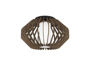 9008606240036 - Eglo - 900385 Deckenleuchte rusticaria Holz Glas braun weiss E27 1X40W H275cm Ø45cm dimmbar