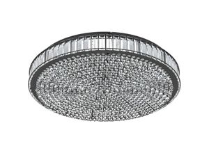 9008606240937 - Eglo - led Deckenleuchte Balparda dimmbare Kristall Deckenlampe edle Wohnzimmerlampe aus schwarzem Metall und Glas-Kristallen Deckenbeleuchtung