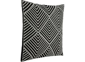 9008606241316 - Living Kissen Chevery Couch Zierkissen geometrisch Dekokissen minimalistisch aus Baumwolle und Polyester in Schwarz und Weiß Kissenbezug bestickt