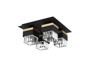 9008606242764 - Eglo Deckenleuchte Barrancas in Schwarz und Gold E14 4-flammig - black