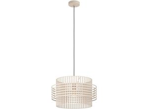 9008606242979 - Eglo - Pendelleuchte Oltamar Hängelampe 1-flammig für Wohnzimmer und Esstisch elegante Esszimmerlampe aus Metall in Sandfarben E27 Fassung ø 48 cm