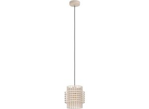 9008606242986 - Eglo - Pendelleuchte Oltamar Hängelampe 1-flammig für Wohnzimmer und Esstisch elegante Esszimmerlampe aus Metall in Sandfarben E27 Fassung ø 21 cm