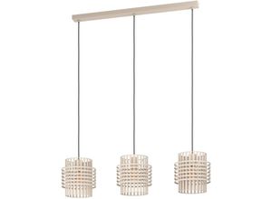 9008606242993 - Eglo - Pendelleuchte Oltamar Hängelampe 3-flammig für Wohnzimmer und Esstisch elegante Esszimmerlampe aus Metall in Sandfarben E27 Fassung ø 21 cm