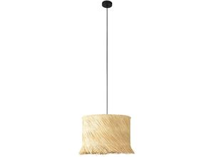 9008606243433 - Eglo - Hängelampe Paisano Pendelleuchte Esstisch 1-flammig Esszimmerlampe im Boho Design Hängeleuchte aus Rattan in Natur und Metall in Schwarz