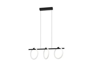 9008606244645 - 900562 Hängeleuchte caranacoa Stahl schwarz Kunststoff weiss led 3X9W 3000K L78cm B23cm H110cm - Eglo