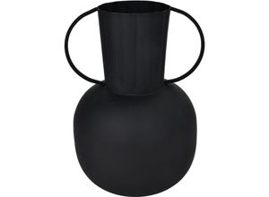 9008606246762 - Eglo - living Metallvase Miouski minimalistische Deko Vase mit Griff Dekovase für Wohnzimmer Blumenvase aus Metall in Schwarz Tischdeko 30 cm