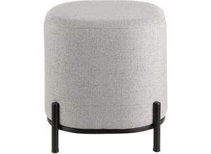 9008606247219 - EGLO LIVING Hocker Mashike minimalistischer Sitzhocker runder Couch Beistellhocker Pouf aus Textil in Grau und Metall in Schwarz Ø 38 cm - Ø 38