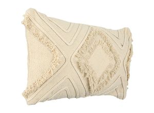 9008606247356 - Kissen Chevery Couch Zierkissen im Boho Design Dekokissen handgewebt aus Baumwolle und Polyester in Beige Kissenbezug mit Inlett Sofakissen mit