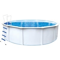 9008748121514 - Stahlwand Swimming Pool Set Nuovo de Luxe weiß   blau ø 460 x 120 cm ohne Zubehörset - Steinbach