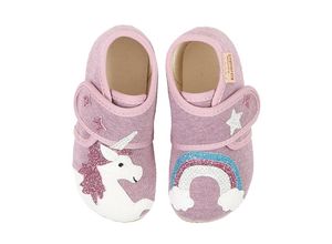 9008784647290 - - Klett-Hausschuhe EINHORN & REGENBOGEN in mulberry Gr21