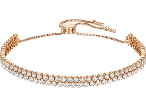 9009652241824 - Armband SWAROVSKI SUBTLE DOUBLE WEISS ROSÈ VERGOLDUNG 5224182 Armbänder Gr M Metall rosegold (roségoldfarben kristallweiß) Damen Trachtenmode mit Kristall