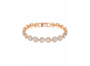 9009652405134 - Armband SWAROVSKI ANGELIC WEISS ROSÈ VERGOLDUNG 5240513 Armbänder Gr M Metall rosegold (roségoldfarben kristallweiß) Damen Trachtenmode mit Kristallen