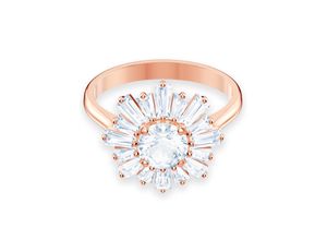 9009654595994 - Fingerring SWAROVSKI Sunshine Sonne Weiß 5474917  -18  -20  -21 5459599 Fingerringe Gr 55 Metall rosegold (roségoldfarben kristallweiß kristallweiß) Damen Fingerringe mit Kristall