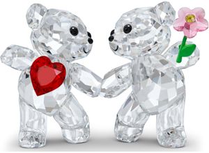 9009655588926 - Dekofigur SWAROVSKI Kristallfigur LIEBE Kris Bär Zusammen glücklich 5558892 Dekofiguren Gr B H T 55 cm x 45 cm x 35 cm Kris Bär Zusammen glücklich bunt (kristallweiß rot rosé grün schwarz) Weihnachtsengel Weihnachtsfiguren Kristall mit schwarzem Emaille