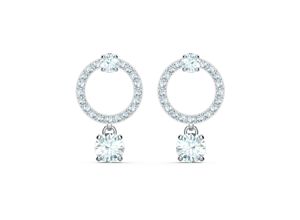 9009655632780 - Paar Ohrstecker SWAROVSKI Attract Circle Ohrringe weiss rhodiniert 5563278 Ohrringe Gr Metall silberfarben (metallfarben kristallweiß kristallweiß) Damen Ohrstecker mit Kristall