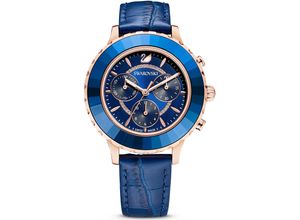 9009655634807 - Chronograph SWAROVSKI Octea Lux Chrono 5563480 Armbanduhren rosegold (blau) Damen Quarzuhren