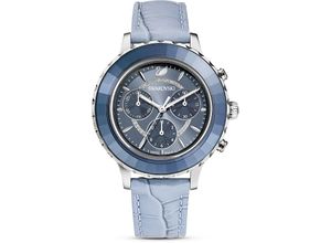 9009655806006 - Chronograph SWAROVSKI Octea Lux Chrono 5580600 Armbanduhren blau (graublau) Damen Armbanduhr Quarzuhr Damenuhr Swarovski-Kristalle Swiss Made