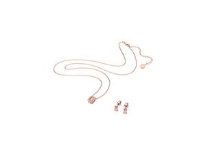 9009656205488 - Ohrring und Ketten Set SWAROVSKI Millenia Set Zirconia im Octagon-Schliff Schmuck-Sets weiß (roségoldfarben pink kristallweiß kristallweiß) Damen Brautschmuck mit Kristallen