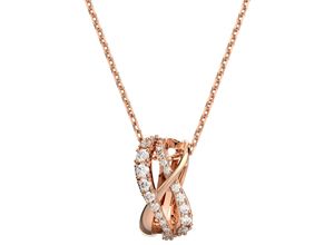 9009656205495 - Kette mit Anhänger SWAROVSKI Twist 5620549 Halsketten Gr Metall Länge 43 cm rosegold (roségoldfarben kristallweiß) Damen Ketten mit Anhänger Kristall