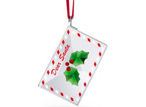 9009656303399 - Dekofigur SWAROVSKI Weihnachtsbaum Holiday Cheers Brief an Santa Ornament 5630339 Dekofiguren Gr B H T 08 cm x 24 cm x 39 cm bunt (rot grün weiß kristallweiß) Kristall