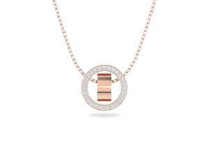 9009656365007 - Kette mit Anhänger SWAROVSKI Hollow Kreis 5636500 5636501 Halsketten Gr Metall Länge 75 cm rosegold (roségoldfarben kristallweiß kristallweiß) Damen Ketten mit Anhänger Kristall