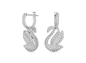 9009656475454 - Paar Ohrhänger SWAROVSKI Iconic Swan Drop-Ohrhänger 5647544 5647545 Ohrringe Gr Metall silberfarben (metallfarben kristallweiß kristallweiß) Damen Ohrhänger mit Kristall - Einhänger abnehmbar