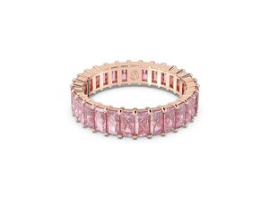 9009656475898 - Fingerring SWAROVSKI Matrix Baguette 5648286-87-88-895647589 5648914-15-16-17-18 Fingerringe Gr 55 Metall 47 mm rosegold (roségoldfarben pink pink) Damen Fingerringe mit Kristall