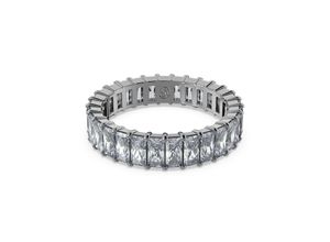 9009656489185 - Fingerring SWAROVSKI Matrix Baguette 5648286-87-88-895647589 5648914-15-16-17-18 Fingerringe Gr 55 Metall 47 mm grau (metallfarben grau grau) Damen Fingerringe mit Kristall