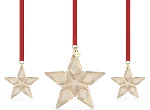 9009656497807 - Dekohänger SWAROVSKI Multipack ORNAMENT SET FESTIVE 2023 5649776 5649780 Gr B H 15 cm x 770 cm rot (champagner goldfarben rot) Weihnachtsdekoanhänger Kristall