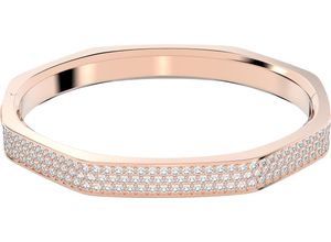 9009656556269 - Armreif SWAROVSKI Dextera Achteckform Pavé Armbänder Gr M Metall rosegold (roségoldfarben kristallweiß kristallweiß) Damen Armreifen Bestückt mit Kristallen