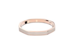 9009656556276 - Armreif SWAROVSKI Dextera Achteckform Pavé Armbänder Gr L Metall rosegold (roségoldfarben kristallweiß kristallweiß) Damen Armreifen Bestückt mit Kristallen