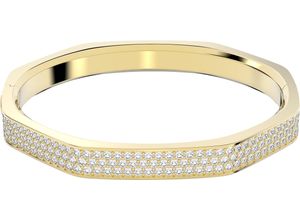 9009656568446 - Armreif SWAROVSKI Dextera Achteckform Pavé Armbänder Gr M Metall goldfarben (gelbgoldfarben kristallweiß kristallweiß) Damen Armreifen Bestückt mit Kristallen