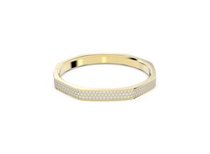 9009656568453 - Armreif SWAROVSKI Dextera Achteckform Pavé Armbänder Gr L Metall goldfarben (gelbgoldfarben kristallweiß kristallweiß) Damen Armreifen Bestückt mit Kristallen