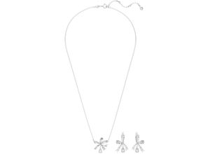 9009656601181 - Schmuckset SWAROVSKI Volta Set Schleife 5660118 Schmuck-Sets grau (metallfarben kristallweiß) Damen Brautschmuck mit Kristallen