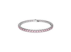 9009656609132 - Tennisarmband SWAROVSKI Matrix Rundschliff Armbänder Gr XL Metall rosa (metallfarben rosa rosa) Damen Tennisarmbänder mit Kristall