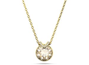 9009656620915 - Kette mit Anhänger SWAROVSKI Bella Rundschliff 5662088 5662091 Halsketten Gr Metall Länge 43 cm gelb (gelbgoldfarben goldfarben goldfarben) Damen Ketten mit Anhänger