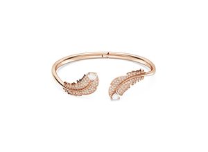 9009656634783 - Armspange SWAROVSKI NICE FEDER 5663478 5663477 5663479 Armbänder Gr M Metall rosegold (roségoldfarben kristallweiß kristallweiß) Damen Armspange Armspangen mit Kristall Zirkonia (synth)