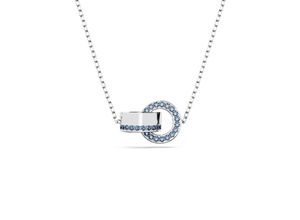 9009656635049 - Kette mit Anhänger SWAROVSKI HOLLOW 5663504 Halsketten Gr Metall Länge 75 cm Breite 18 mm bunt (metallfarben kristallweiß blau) Damen Ketten mit Anhänger Kristall