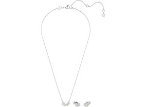 9009656658291 - Ohrring und Ketten Set SWAROVSKI Mesmera 5665829 Schmuck-Sets silberfarben (metallfarben kristallweiß kristallweiß) Damen Brautschmuck mit funkelnden Zirkonia (synth)