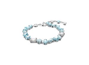 9009656660188 - Armband SWAROVSKI GEMA 5666018 Armbänder Gr M Metall bunt (metallfarben kristallweiß blau blau) Damen Armbänder Silber mit Kristall