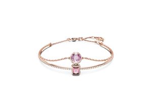 9009656682432 - Armreif SWAROVSKI STILLA KREIS WÜRFEL 5668243 Armbänder Gr M Metall bunt (roségoldfarben kristallweiß rosa rosa) Damen Armreifen mit Kristall Zirkonia (synth)