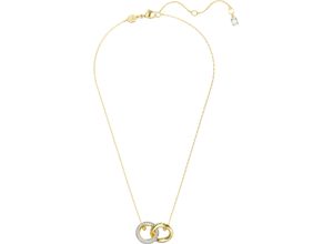 9009656688205 - Kette mit Anhänger SWAROVSKI DEXTERA INTERLINKED 5668820 5670251 Halsketten Gr Metall Länge 45 cm Breite 27 mm goldfarben (gelbgoldfarben kristallweiß kristallweiß) Damen Ketten mit Anhänger