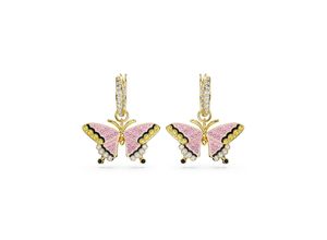 9009656700556 - Paar Creolen SWAROVSKI IDYLLIA SCHMETTERLING 5670055 Ohrringe Gr Metall rosa (gelbgoldfarben schwarz metallfarben rosa kristallweiß gelb gelb) Damen Creolen mit Kristall - Einhänger abnehmbar