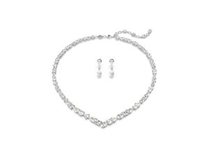 9009656743065 - Ohrring und Ketten Set SWAROVSKI Mesmera 5674306 Schmuck-Sets silberfarben (metallfarben kristallweiß kristallweiß) Damen Brautschmuck mit funkelnden Zirkonia (synth)