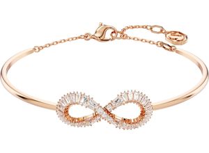 9009656794432 - Armreif SWAROVSKI Hyperbola Unendlichkeit 5679443 Armbänder Gr M Metall rosegold (roségoldfarben kristallweiß kristallweiß) Damen Armreifen mit Kristall