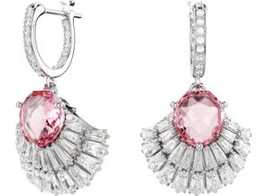 9009656802953 - Paar Creolen SWAROVSKI Idyllia Drop Muschel 5680295 Ohrringe Gr Metall rosa (metallfarben kristallweiß rosa rosa) Damen Creolen mit Kristall