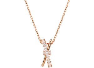 9009656897881 - Kette mit Anhänger SWAROVSKI Schmuck Geschenk Halskette Hyperbola Twist 5689723 5689788 Halsketten Gr Metall Länge 45 cm rosegold (roségoldfarben kristallweiß) Damen mit Zirkonia (synth)