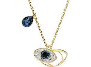 9009656921784 - Kette mit Anhänger SWAROVSKI Schmuck Geschenk Symbolica Böser Blick magisches Auge 5172560 5692178 Halsketten Gr Metall Länge 45 cm gelbgoldfarben metallfarben blauschwarzkristallklar Damen mit Kristall