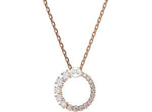 9009656922651 - Kette mit Anhänger SWAROVSKI Schmuck Geschenk Halskette Matrix 5688751 5692265 Halsketten Gr Metall-Perlen Länge 45 cm weiß (roségoldfarben kristallweiß weiß) Damen mit Zirkonia (synth) - Perle